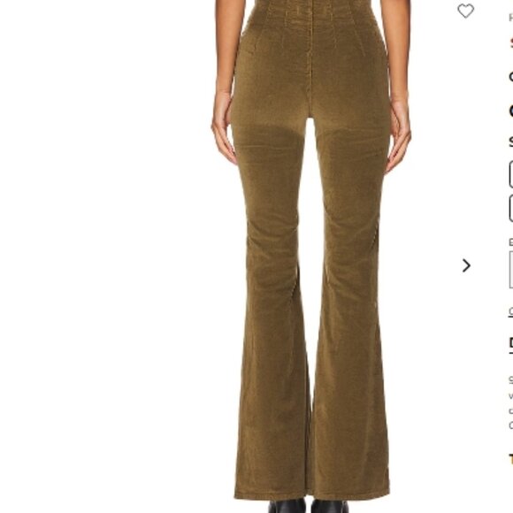 Like New! We The Free Jayde Corduroy Flare Pants Green in Size  27 - Picture 2 of 16
